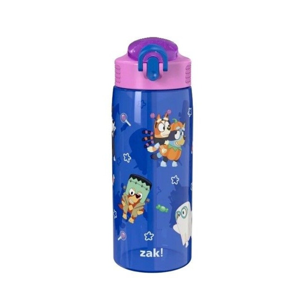 Zak Designs 25oz Bluey Halloween Straw Water Bottle Easy-Open Locking Spout